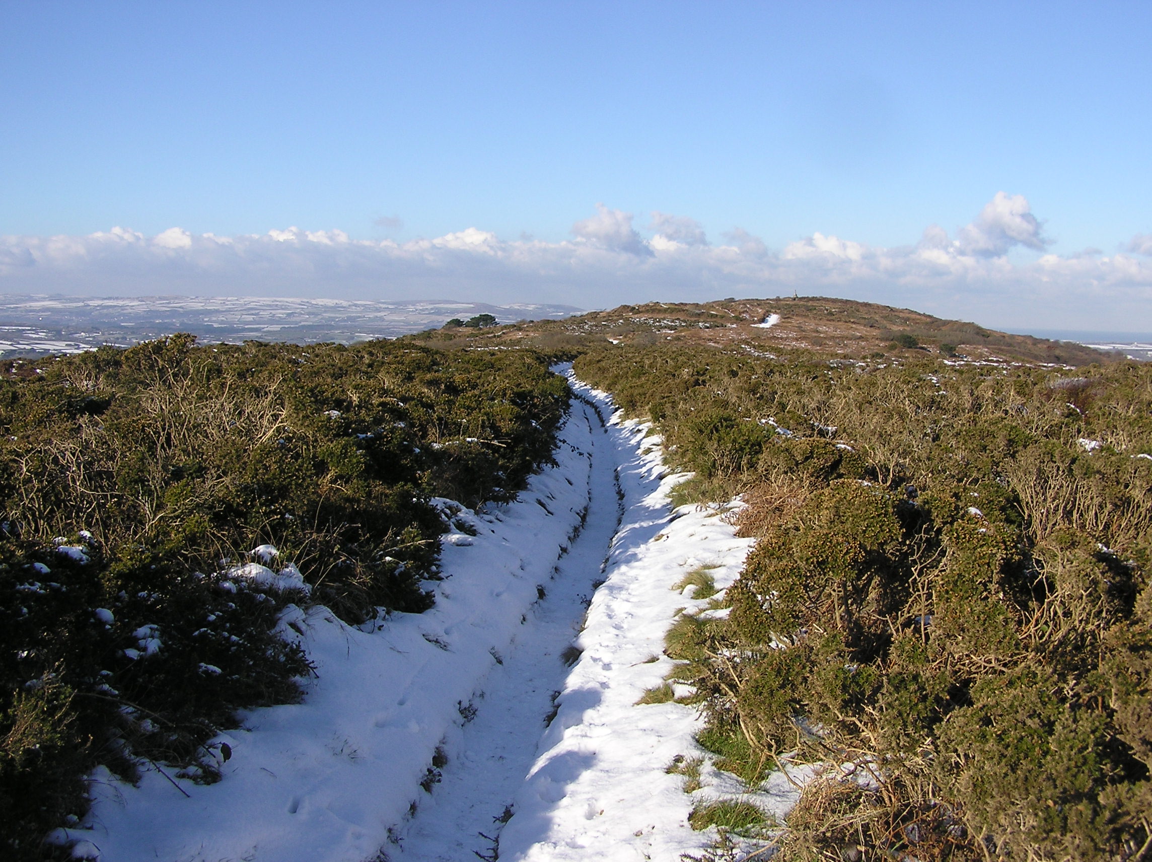 On the path along the top of Tregonning Hill