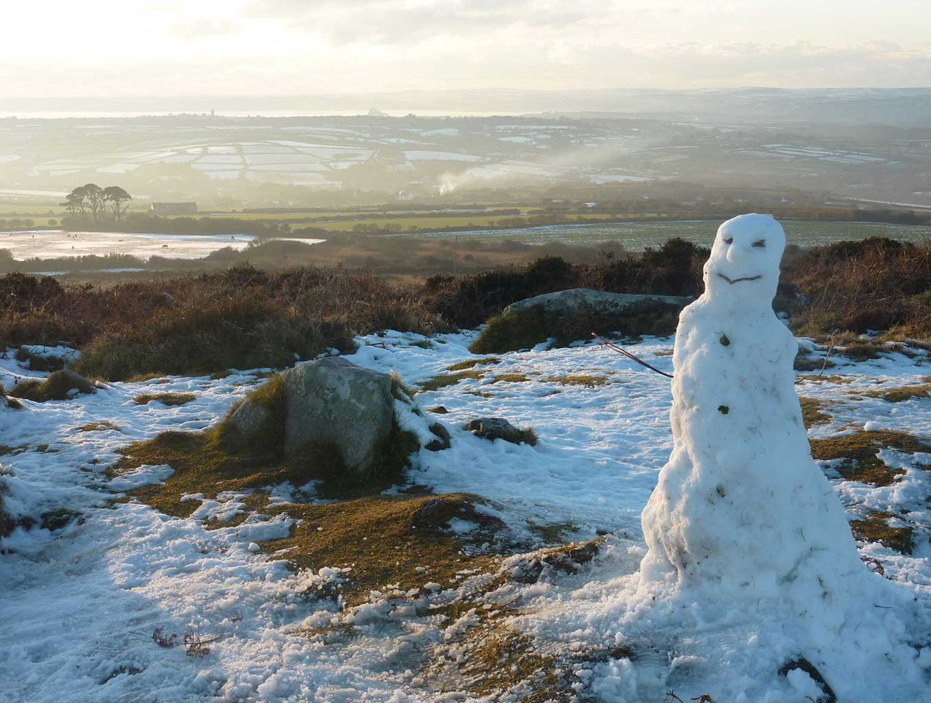At the top of Godolphin Hill in winter