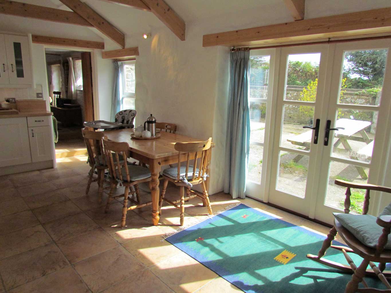 The kitchen - French doors to the front